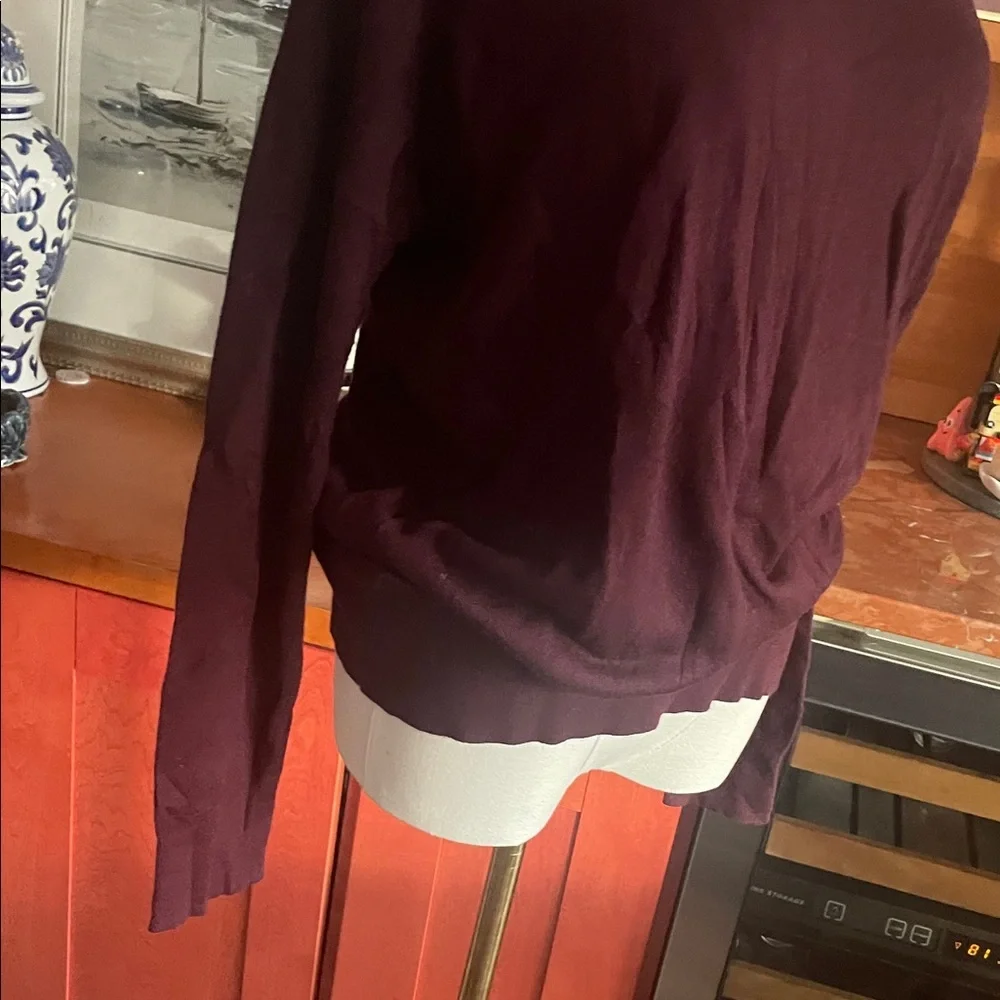 Splendid Burgundy Cold Shoulder Sweater Medium EUC - Picture 6 of 8